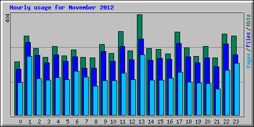 Hourly usage for November 2012