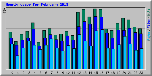 Hourly usage for February 2013